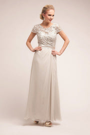 Short Sleeve Lace Bodice Gown by Cinderella Divine 1922