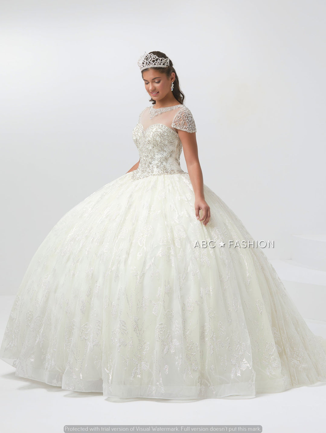 Short Sleeve Quinceanera Dress by House of Wu 26007