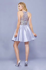 Short Sleeveless Dress with Embellished Bodice by Nox Anabel 6328-Short Cocktail Dresses-ABC Fashion