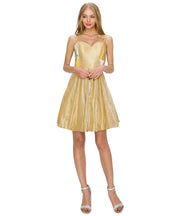 Short Sleeveless Metallic Glitter Dress by Cinderella Couture 8011J