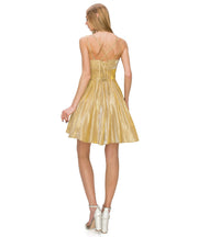 Short Sleeveless Metallic Glitter Dress by Cinderella Couture 8011J