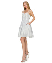 Short Sleeveless Metallic Glitter Dress by Cinderella Couture 8011J