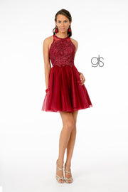 Short Tulle Dress with Embroidered Bodice by Elizabeth K GS2809