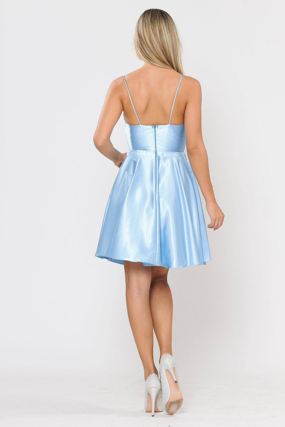 Short V-Neck Wrap Dress with Shorts by Poly USA 8544