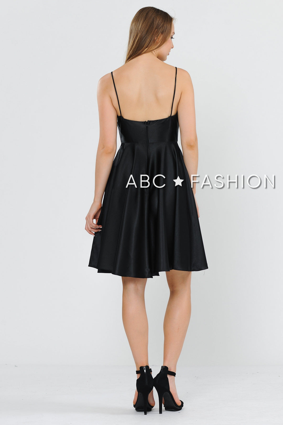 Short V-Neck Wrap Dress with Shorts by Poly USA 8544-Short Cocktail Dresses-ABC Fashion