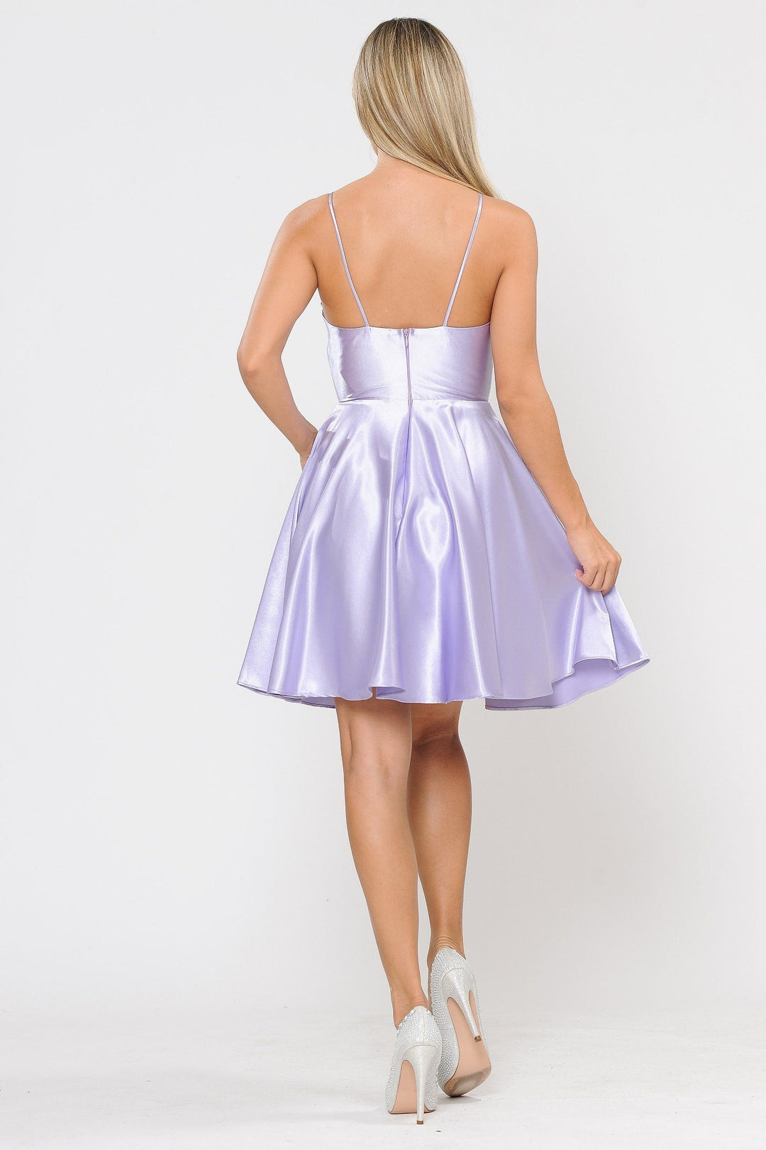 Short V-Neck Wrap Dress with Shorts by Poly USA 8544