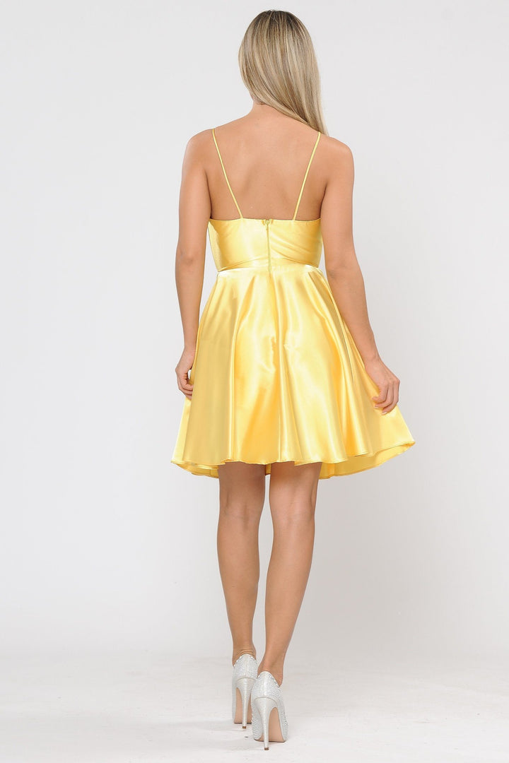 Short V-Neck Wrap Dress with Shorts by Poly USA 8544