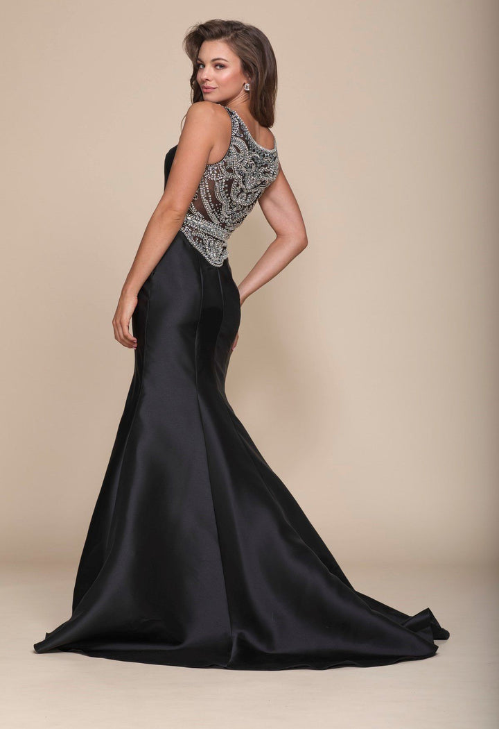 Sleeveless Beaded Mermaid Dress by Nox Anabel 8299-Long Formal Dresses-ABC Fashion
