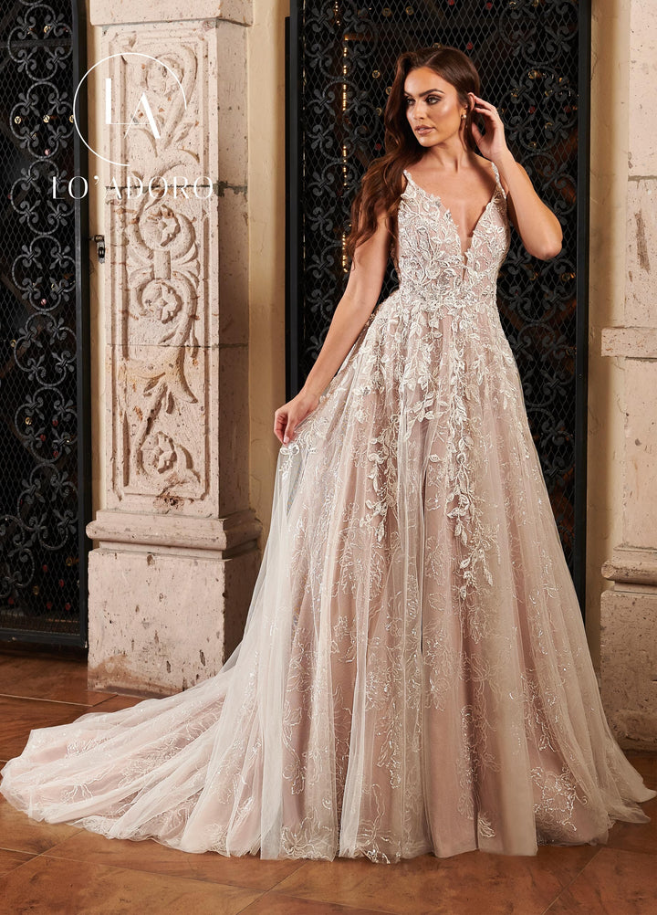 Sleeveless Embellished Illusion Bridal Dress by Mary's Bridal M758