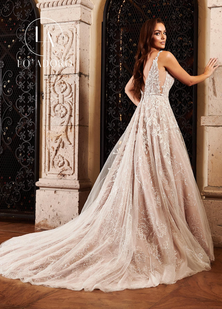 Sleeveless Embellished Illusion Bridal Dress by Mary's Bridal M758