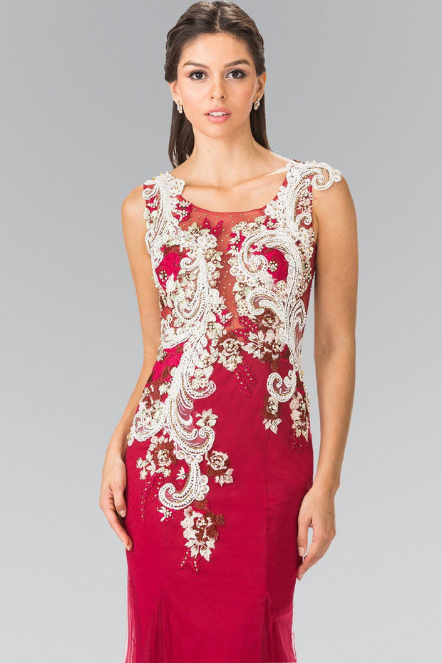 Sleeveless Embroidered Mermaid Dress by Elizabeth K GL2318-Long Formal Dresses-ABC Fashion