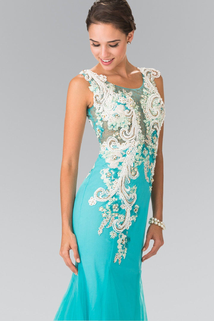 Sleeveless Embroidered Mermaid Dress by Elizabeth K GL2318-Long Formal Dresses-ABC Fashion