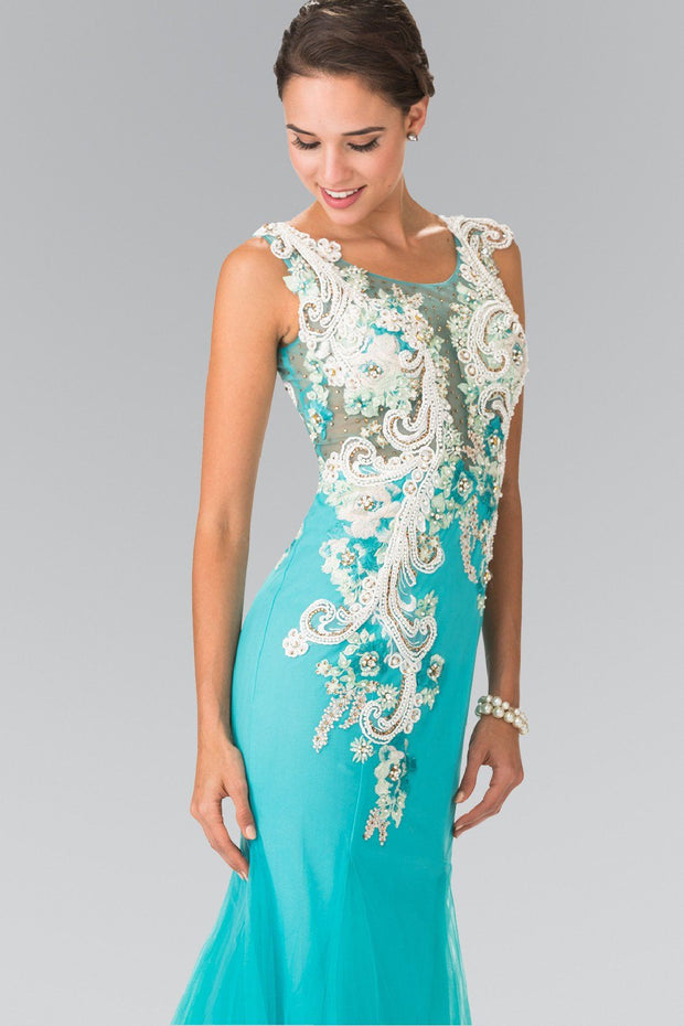 Sleeveless Embroidered Mermaid Dress by Elizabeth K GL2318-Long Formal Dresses-ABC Fashion