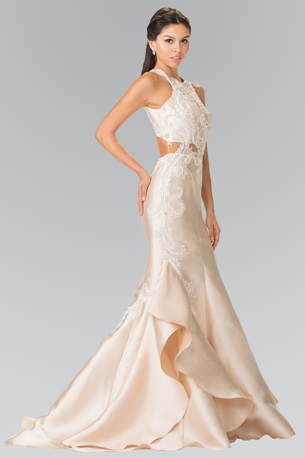 Sleeveless Embroidered Mermaid Gown by Elizabeth K GL2356-Long Formal Dresses-ABC Fashion