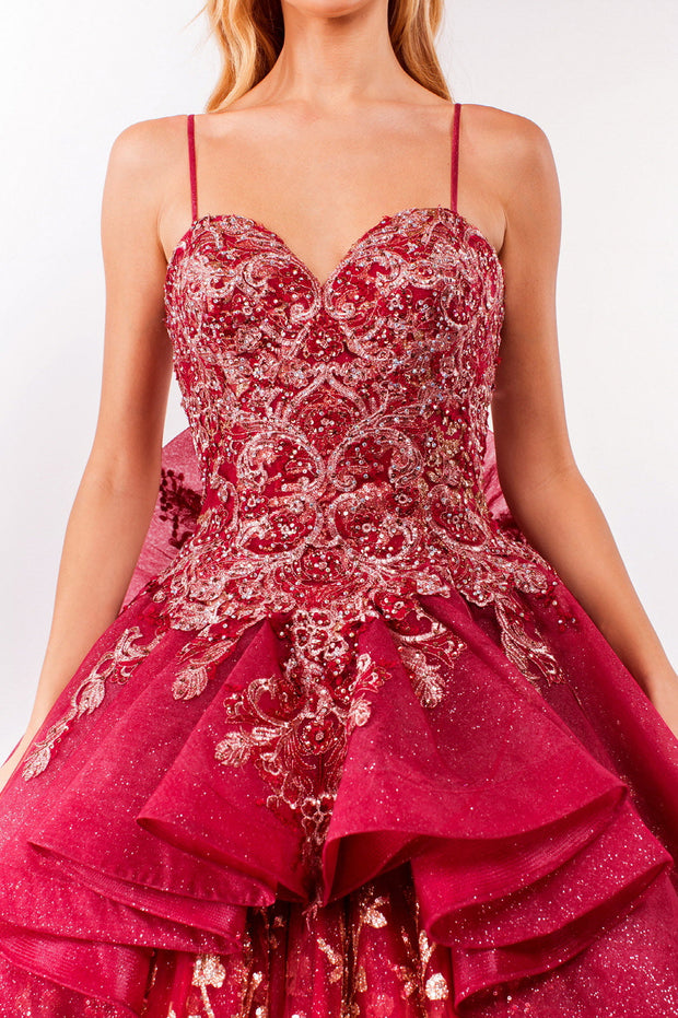 Sleeveless Glitter Ball Gown by Elizabeth K GL1927