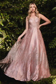 Sleeveless Glitter Gown by Cinderella Divine J819