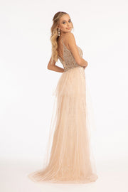 Sleeveless Glitter Overskirt Dress by Elizabeth K GL3069