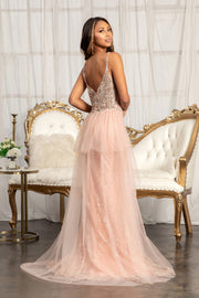 Sleeveless Glitter Overskirt Dress by Elizabeth K GL3069