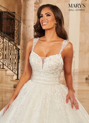Sleeveless Glitter Wedding Ball Gown by Mary's Bridal MB6100