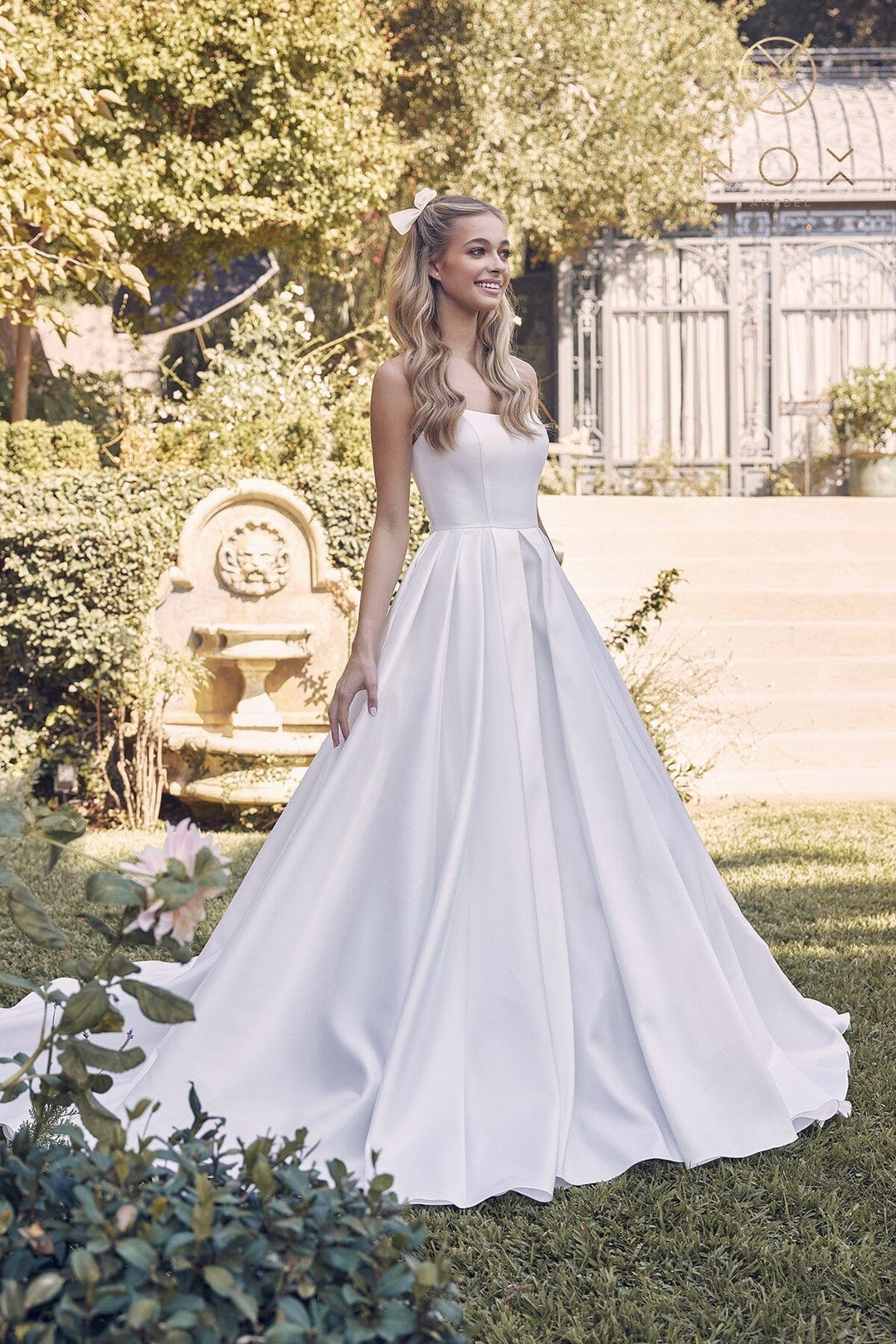 Sleeveless Lace-Up Back Bridal Gown by Nox Anabel JE972