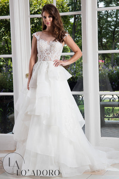 Sleeveless Layered A-Line Bridal Gown by Mary's Bridal M603