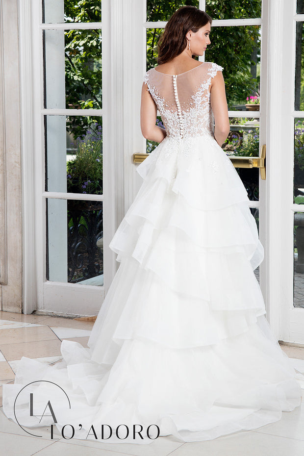 Sleeveless Layered A-Line Bridal Gown by Mary's Bridal M603