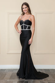 Sleeveless Rhinestone Mermaid Dress by Poly USA 9124