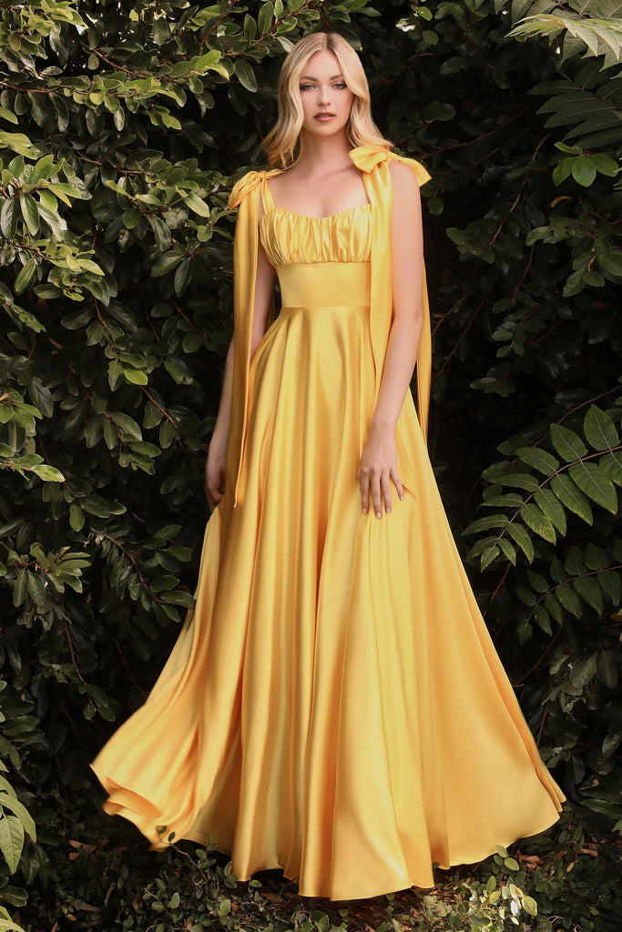 yellow gown dress Cinderella Divine 7490 Women's Formal Evening & Wedding Guest Dress - Yellow