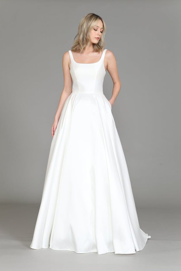 Sleeveless Satin Wedding Gown by Poly USA 8528