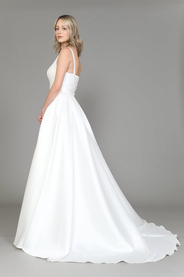 Sleeveless Satin Wedding Gown by Poly USA 8528