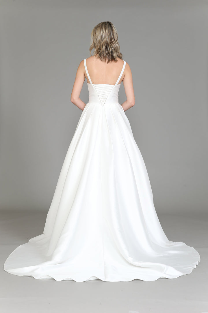 Sleeveless Satin Wedding Gown by Poly USA 8528