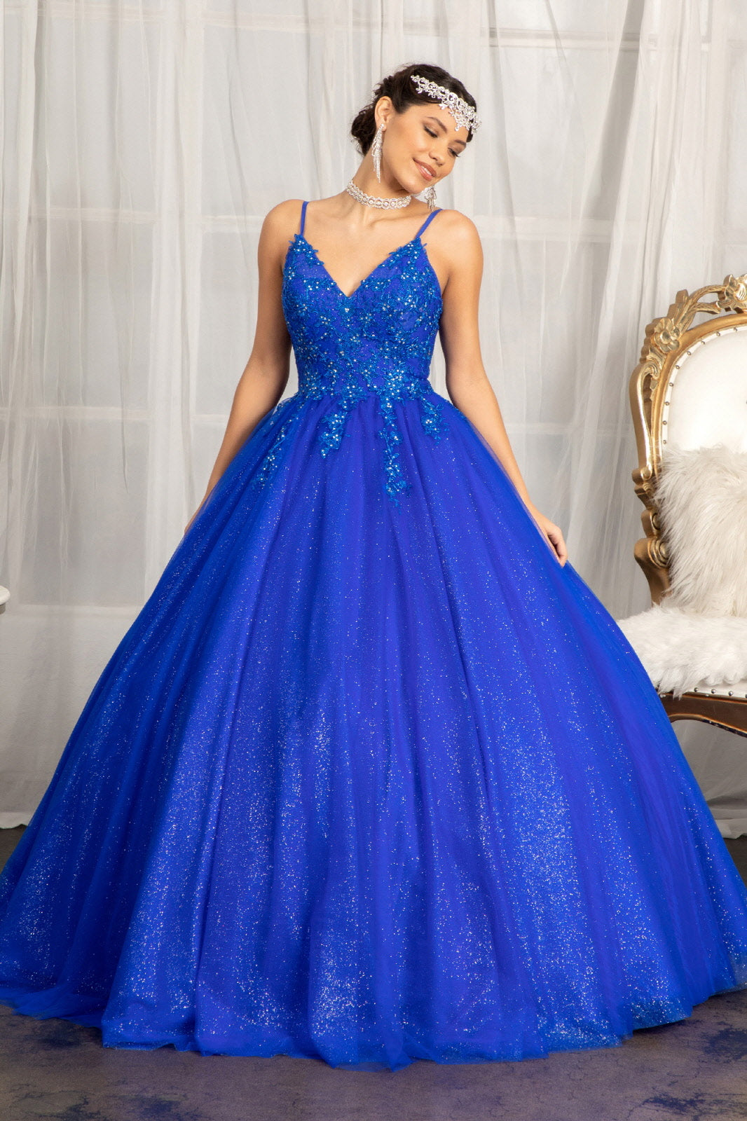 Sleeveless V-Neck Ball Gown by Elizabeth K GL1989