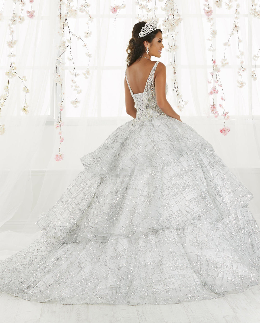 Sleeveless V-Neck Glitter Quinceanera Dress by House of Wu 26921-Quinceanera Dresses-ABC Fashion