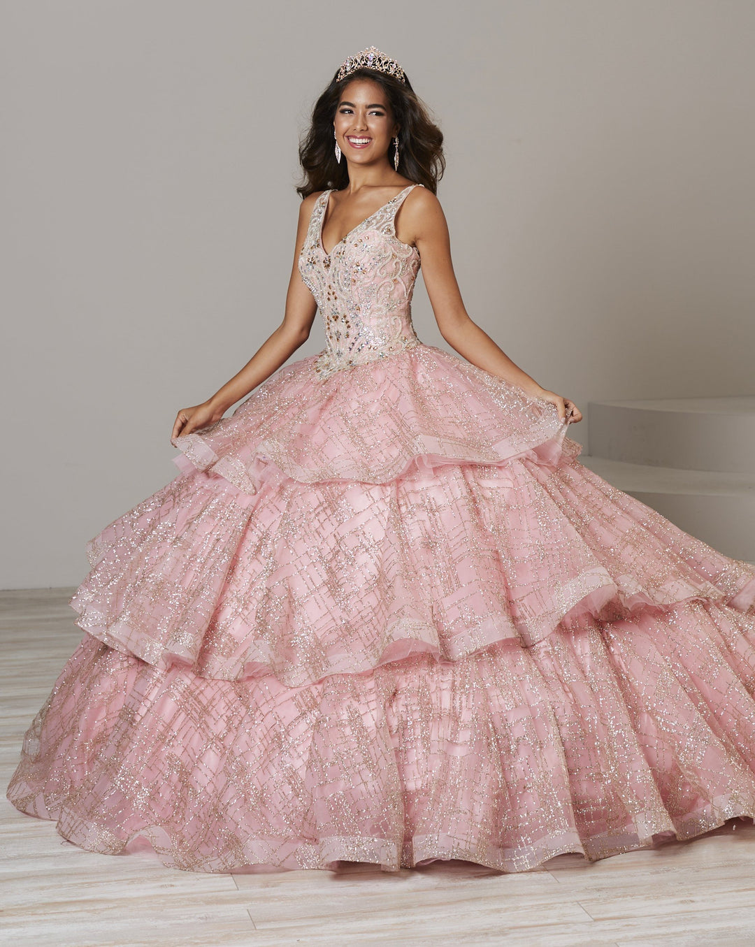 Sleeveless V-Neck Glitter Quinceanera Dress by House of Wu 26921-Quinceanera Dresses-ABC Fashion