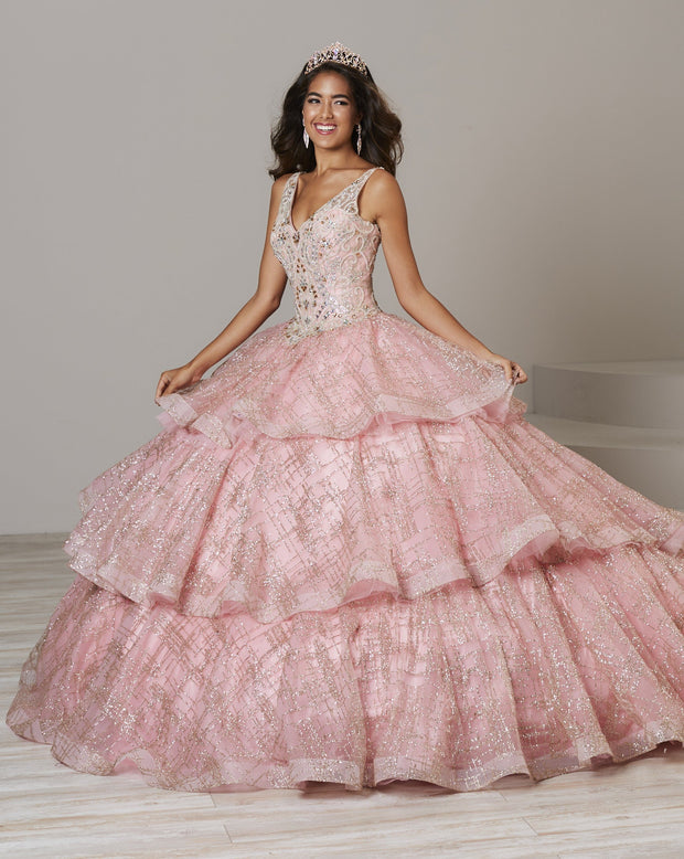 Sleeveless V-Neck Glitter Quinceanera Dress by House of Wu 26921-Quinceanera Dresses-ABC Fashion