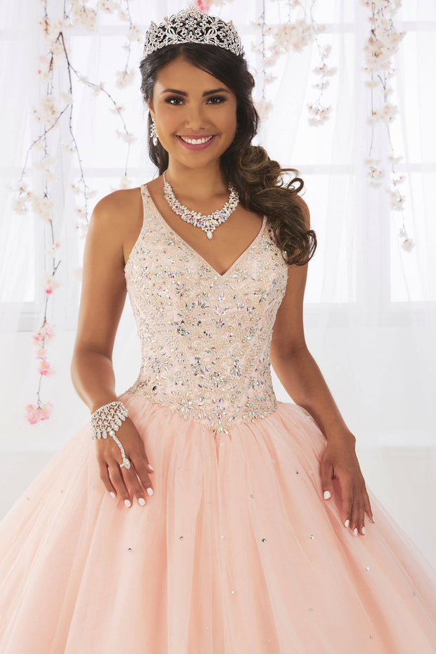 Sleeveless V-Neck Quinceanera Dress by Fiesta Gowns 56371 (Size 12 - 22)-Quinceanera Dresses-ABC Fashion