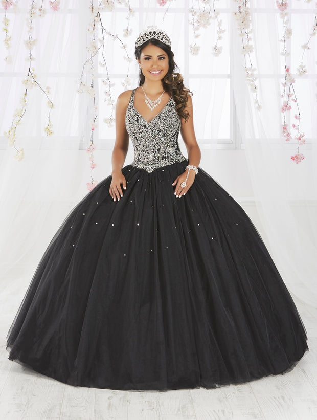 Sleeveless V-Neck Quinceanera Dress by Fiesta Gowns 56371 (Size 12 - 22)-Quinceanera Dresses-ABC Fashion