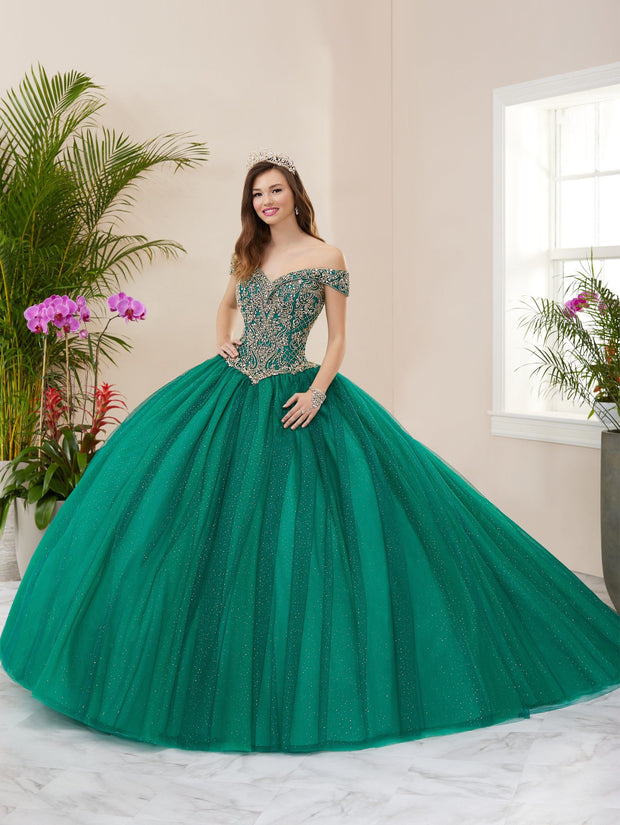Sparkle Off Shoulder Quinceanera Dress by Fiesta Gowns 56406