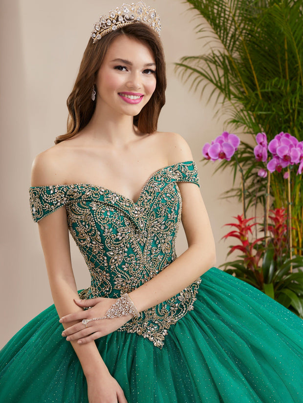 Sparkle Off Shoulder Quinceanera Dress by Fiesta Gowns 56406