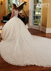 Sparkling Tulle Lace Wedding Dress with Train by Mary's Bridal 6364