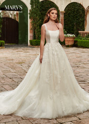 Square Neck Wedding Dress by Mary's Bridal MB4117