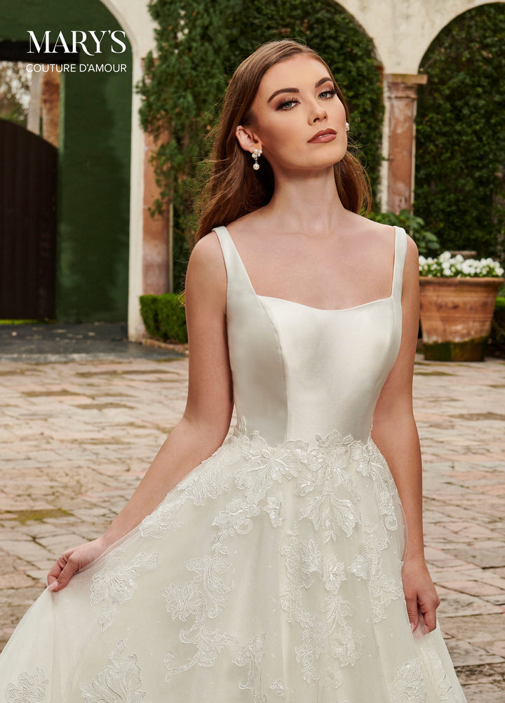 Square Neck Wedding Dress by Mary's Bridal MB4117