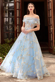 Strapless 3D Floral Corset Gown by Cinderella Divine CD963