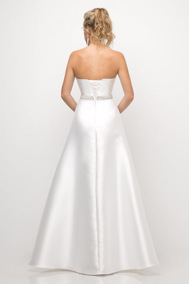Strapless A-line Gown with Corset Back by Cinderella Divine UT253-Long Formal Dresses-ABC Fashion