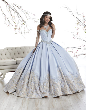3D Floral Off Shoulder Ball Gown by Cinderella Couture 8330J