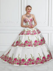 Strapless Floral Embroidered Quinceanera Dress by House of Wu 26952-Quinceanera Dresses-ABC Fashion