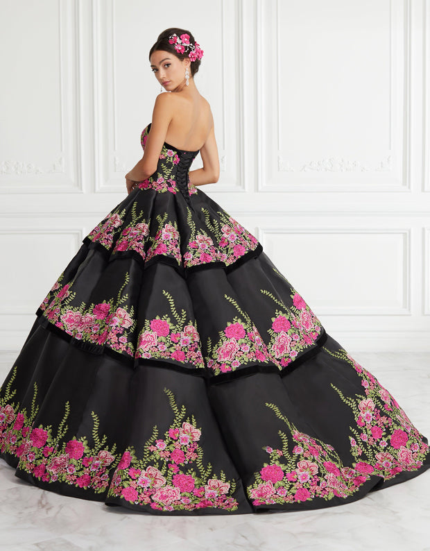 Strapless Floral Embroidered Quinceanera Dress by House of Wu 26952-Quinceanera Dresses-ABC Fashion