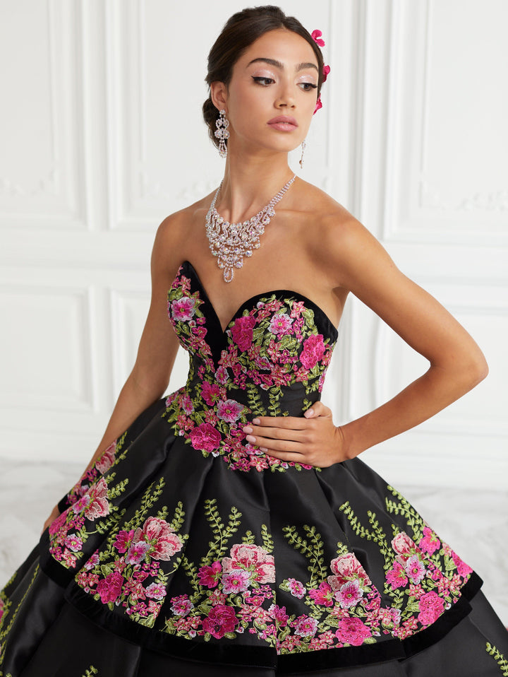 Strapless Floral Embroidered Quinceanera Dress by House of Wu 26952-Quinceanera Dresses-ABC Fashion