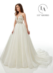 Strapless Gazar A-Line Wedding Gown by Mary's Bridal M762