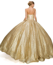 Strapless Glitter Ball Gown by Cinderella Couture 8010J